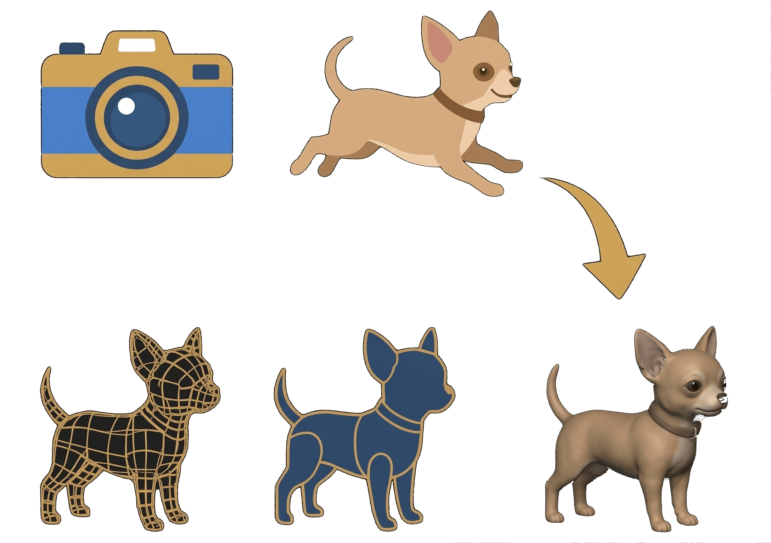 Photo transformed into a 3D pet model